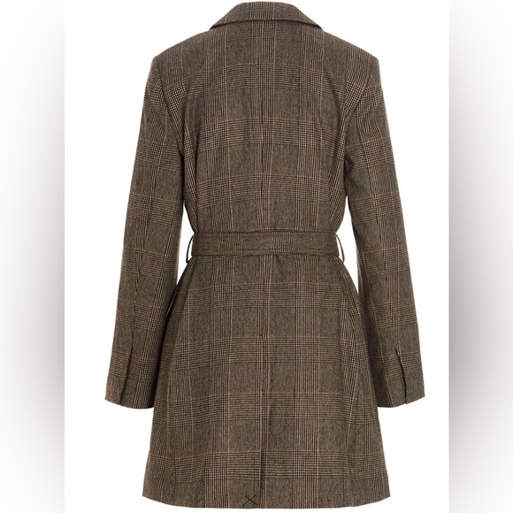 CO Belted Glen Plaid Longline Blazer Coat in Italian Wool - Size L - Picture 5 of 16
